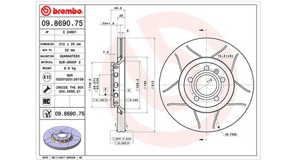 MAGNETI MARELLI Тормозной диск 360406001605